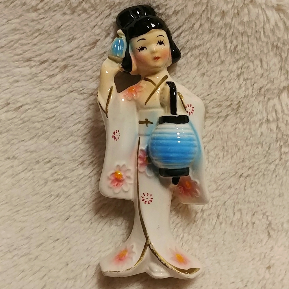 Japanese Porcelain Lady with Lantern